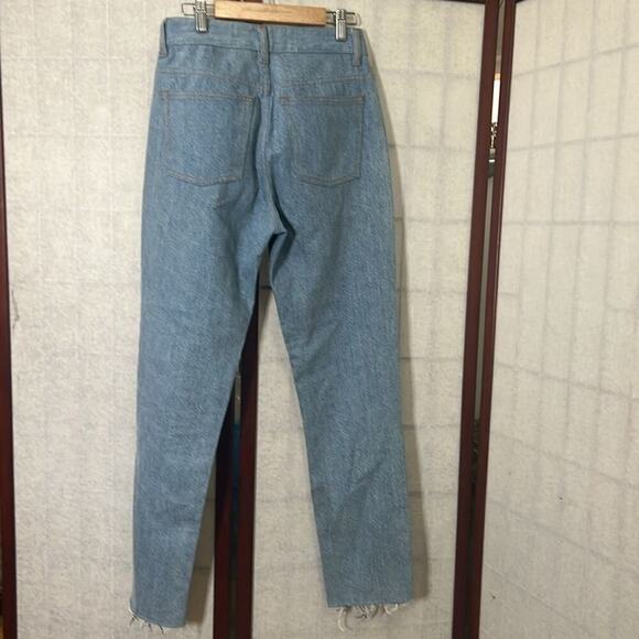 IRO STRAIGHT LEG HIGH RISE JEANS RAW TWO TONE HEM MADE IN ITALY SIZE 26 - Picture 2 of 10